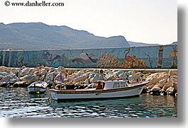 arts, boats, europe, harbor, horizontal, kas, murals, paintings, turkeys, water, photograph