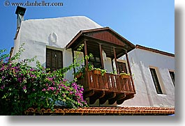 balconies, bougainvilleas, europe, flowers, horizontal, kas, turkeys, photograph