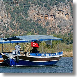 boats, europe, kaunos, square format, temples, tombs, turkeys, photograph