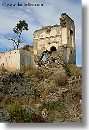 architectural ruins, europe, houses, kaya koy, ruin, turkeys, vertical, photograph