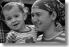 black and white, childrens, europe, fathers, girls, horizontal, lydea, mothers, mutlu family, toddlers, turkeys, photograph