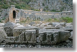 architectural ruins, blocks, europe, horizontal, myra, old myra, plinth, stones, turkeys, photograph
