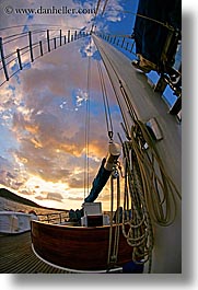 boats, clouds, europe, fisheye, fisheye lens, mast, ocean, ocean scenics, sails, sunsets, turkeys, vertical, photograph