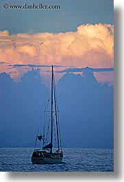 boats, clouds, europe, ocean, ocean scenics, sunsets, turkeys, vertical, photograph