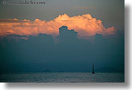 boats, clouds, europe, horizontal, ocean, ocean scenics, sunsets, turkeys, photograph