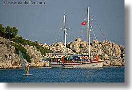boats, europe, horizontal, ocean, ocean scenics, turkeys, windsurfer, windsurfing, photograph