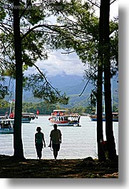 couples, europe, harbor, people, phaselis, silhouettes, trees, turkeys, vertical, photograph
