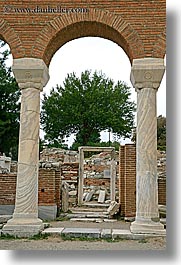 architectural ruins, archways, europe, pillars, st johns basillica, turkeys, vertical, photograph