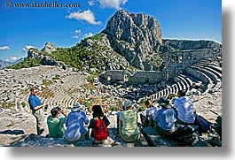 amphitheater, europe, horizontal, termessos, tourists, turkeys, photograph