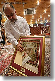 europe, framed, rugs, showing, silk, turkeys, turkmen rugs, vertical, photograph