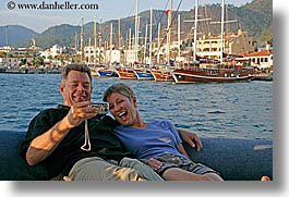boats, couples, drew, europe, happy, horizontal, laugh, men, ocean, rose drew garland, roses, tourists, turkeys, womens, photograph