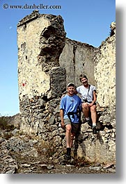 architectural ruins, couples, drew, europe, men, posing, rose drew garland, roses, tourists, turkeys, vertical, womens, photograph