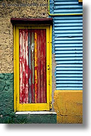 argentina, buenos aires, colored, doors, la boca, latin america, vertical, photograph