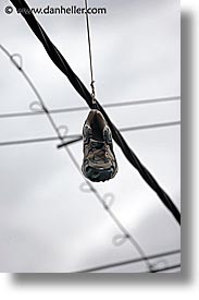 argentina, buenos aires, hangings, la boca, latin america, shoes, vertical, photograph