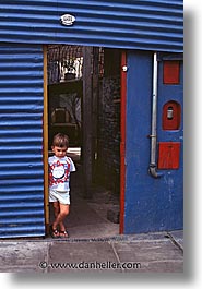 argentina, blues, boys, buenos aires, childrens, doorways, la boca, latin america, people, vertical, photograph