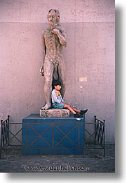 argentina, boys, buenos aires, childrens, la boca, latin america, people, statues, vertical, photograph