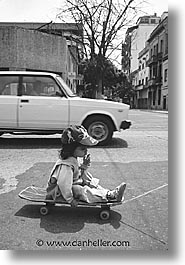 argentina, buenos aires, childrens, girls, la boca, latin america, people, skateboard, vertical, photograph