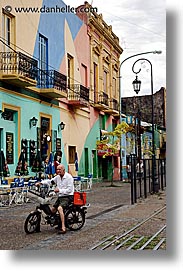 argentina, buenos aires, la boca, latin america, men, moped, people, vertical, photograph