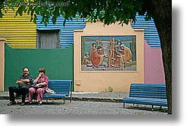 argentina, buenos aires, courtyard, horizontal, la boca, latin america, painted, people, photograph