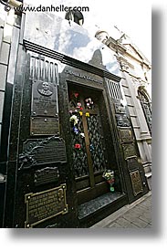 argentina, buenos aires, eva, graves, latin america, peron, recoleta cemetery, vertical, photograph