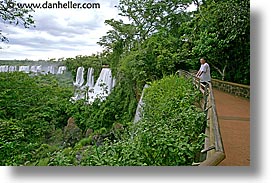 argentina, horizontal, iguazu, latin america, paths, viewing, water, waterfalls, photograph