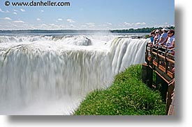 argentina, horizontal, iguazu, latin america, platforms, slow exposure, viewing, water, waterfalls, photograph