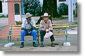 benched, caribbean, cuba, havana, horizontal, island nation, islands, latin america, men, people, south america, photograph