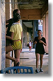 caribbean, cuba, girls, havana, island nation, islands, latin america, people, south america, vertical, walkers, womens, photograph