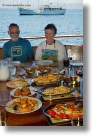 boats, ecuador, equator, foods, galapagos islands, groups, latin america, meal, sagitta, vertical, photograph