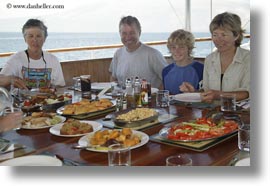 boats, ecuador, equator, foods, galapagos islands, groups, horizontal, latin america, meal, sagitta, photograph