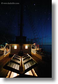 boats, deck, ecuador, equator, galapagos islands, latin america, nite, sagitta, sails down, slow exposure, vertical, photograph