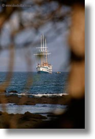 boats, ecuador, equator, galapagos islands, latin america, sagitta, sails down, trees, vertical, photograph