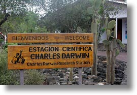 center, darwin center, darwins, ecuador, equator, galapagos islands, horizontal, latin america, santa cruz, signs, photograph