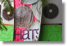 air conditioners, ecuador, equator, galapagos islands, hats, horizontal, latin america, puerto ayora, santa cruz, signs, photograph