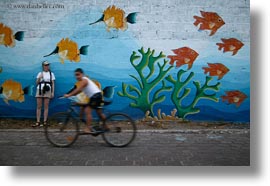 bicycles, ecuador, equator, galapagos islands, horizontal, latin america, murals, puerto ayora, santa cruz, photograph