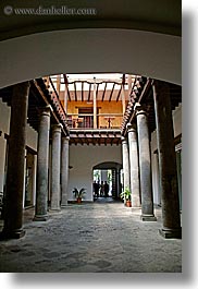 buildings, courtyard, ecuador, equator, latin america, pillars, quito, vertical, photograph
