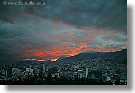 cityscapes, clouds, ecuador, equator, horizontal, latin america, nature, quito, sky, sunsets, photograph