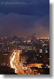 cityscapes, clouds, ecuador, equator, fog, latin america, light streaks, lights, long exposure, nature, nite, quito, sky, traffic, transportation, vertical, photograph