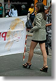 banners, clothes, ecuador, equator, high-heeled, latin america, people, quito, sexy, shoes, vertical, womens, photograph