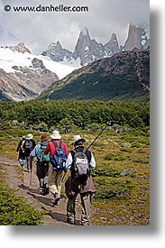 fitz roy, fitzroy, hikers, latin america, patagonia, vertical, photograph
