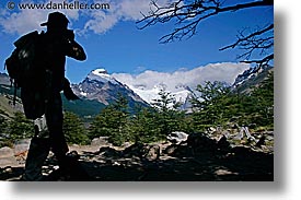fitz roy, hikers, horizontal, latin america, patagonia, silhouettes, photograph