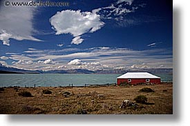 barn, horizontal, lago viedma, latin america, patagonia, red, photograph