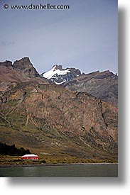 barn, lago viedma, latin america, patagonia, red, vertical, photograph