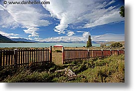 barn, fences, horizontal, lago viedma, latin america, patagonia, red, photograph