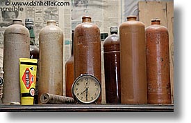 bottles, clocks, horizontal, la leona, latin america, patagonia, photograph