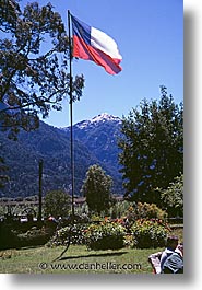 chile, flags, latin america, patagonia, vertical, photograph