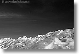 big views, black and white, glaciers, horizontal, latin america, moon, moreno glacier, patagonia, photograph