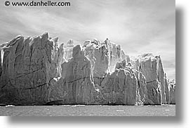 black and white, close, close ups, glaciers, horizontal, latin america, moreno glacier, patagonia, photograph