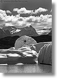 black and white, close ups, glaciers, latin america, moreno, moreno glacier, patagonia, vertical, photograph