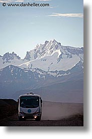 bus, latin america, mountains, patagonia, vertical, photograph